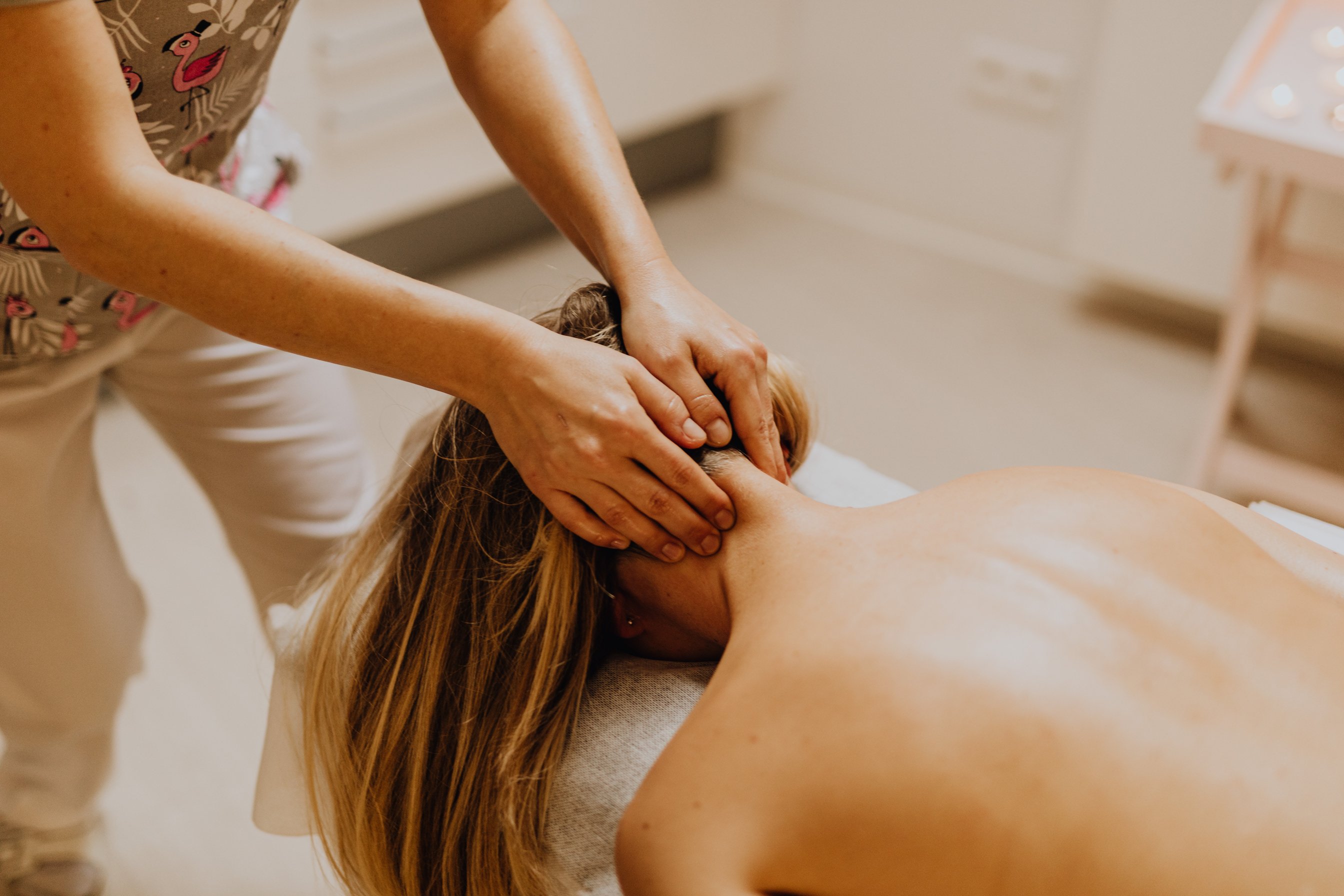 A Woman Having a Massage